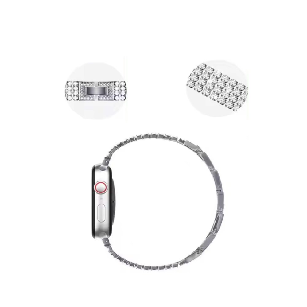 Newface Apple Watch 44mm Live Taşlı Kordon - Siyah