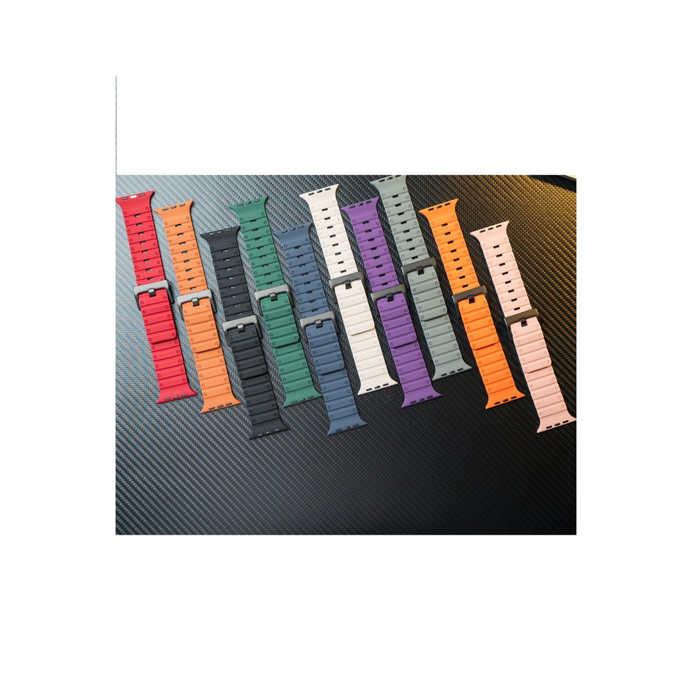 Newface Apple Watch 45mm Magnus Mıknatıslı Silikon Kordon - Koyu Yeşil