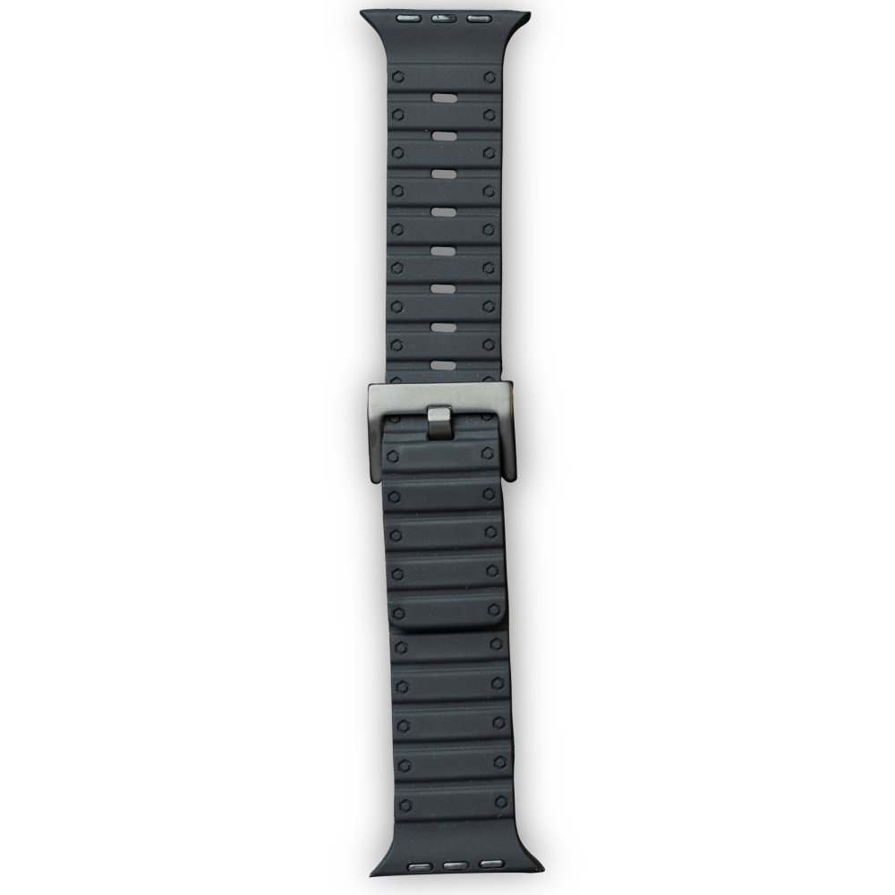 Newface Apple Watch 45mm Magnus Mıknatıslı Silikon Kordon - Siyah