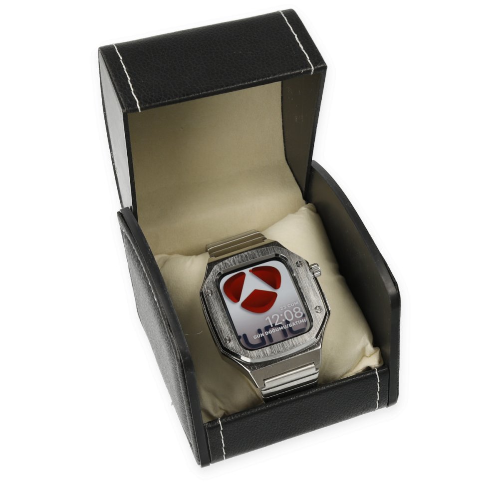 Newface Apple Watch 44mm KR409 Metal Kordon - Gümüş