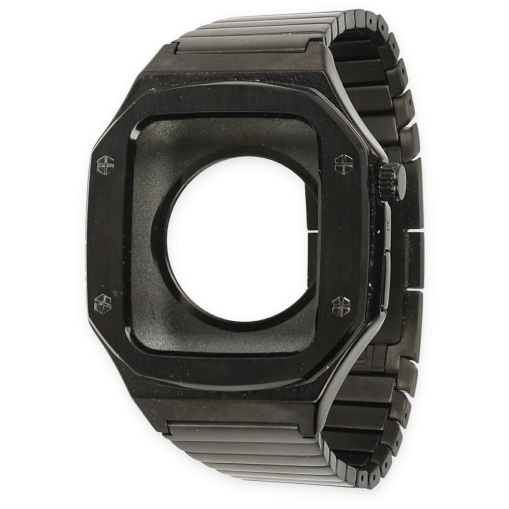 Newface Apple Watch 45mm KR409 Metal Kordon - Siyah