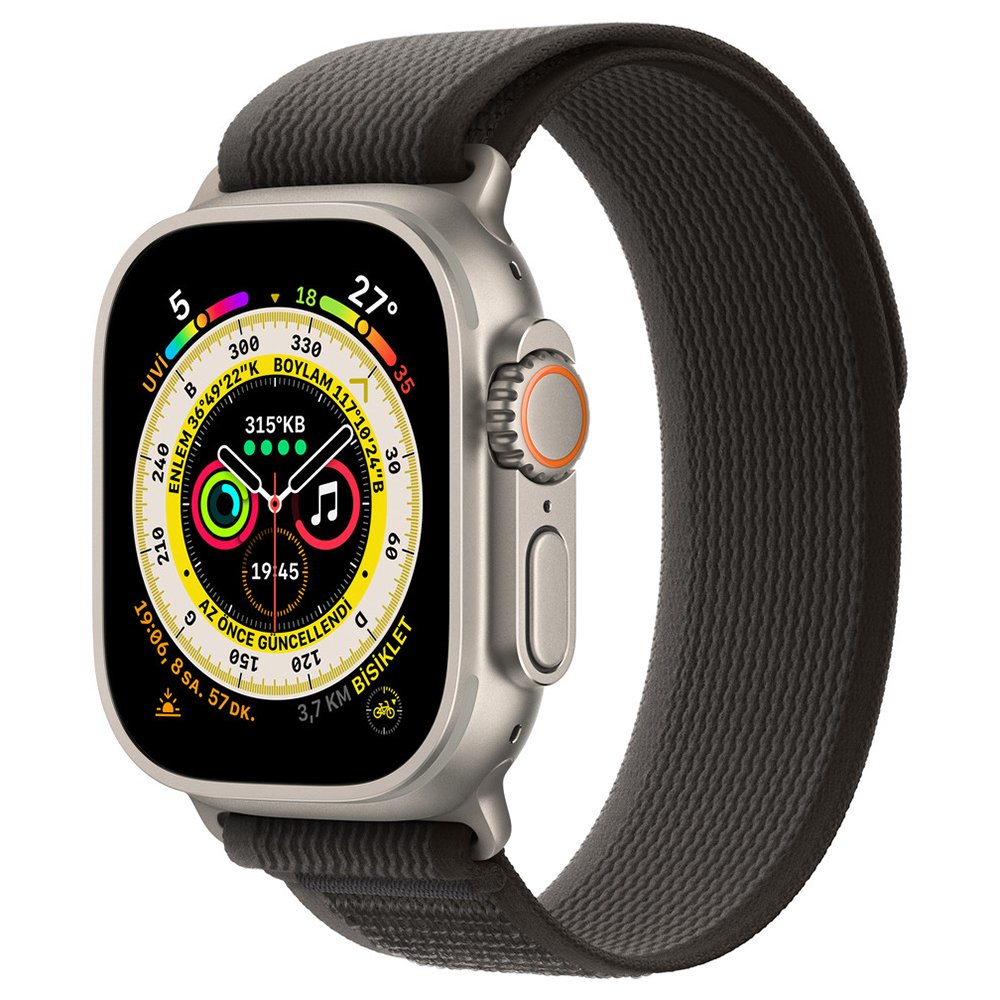 Newface Apple Watch 41mm Trail Kordon - Siyah-Gri