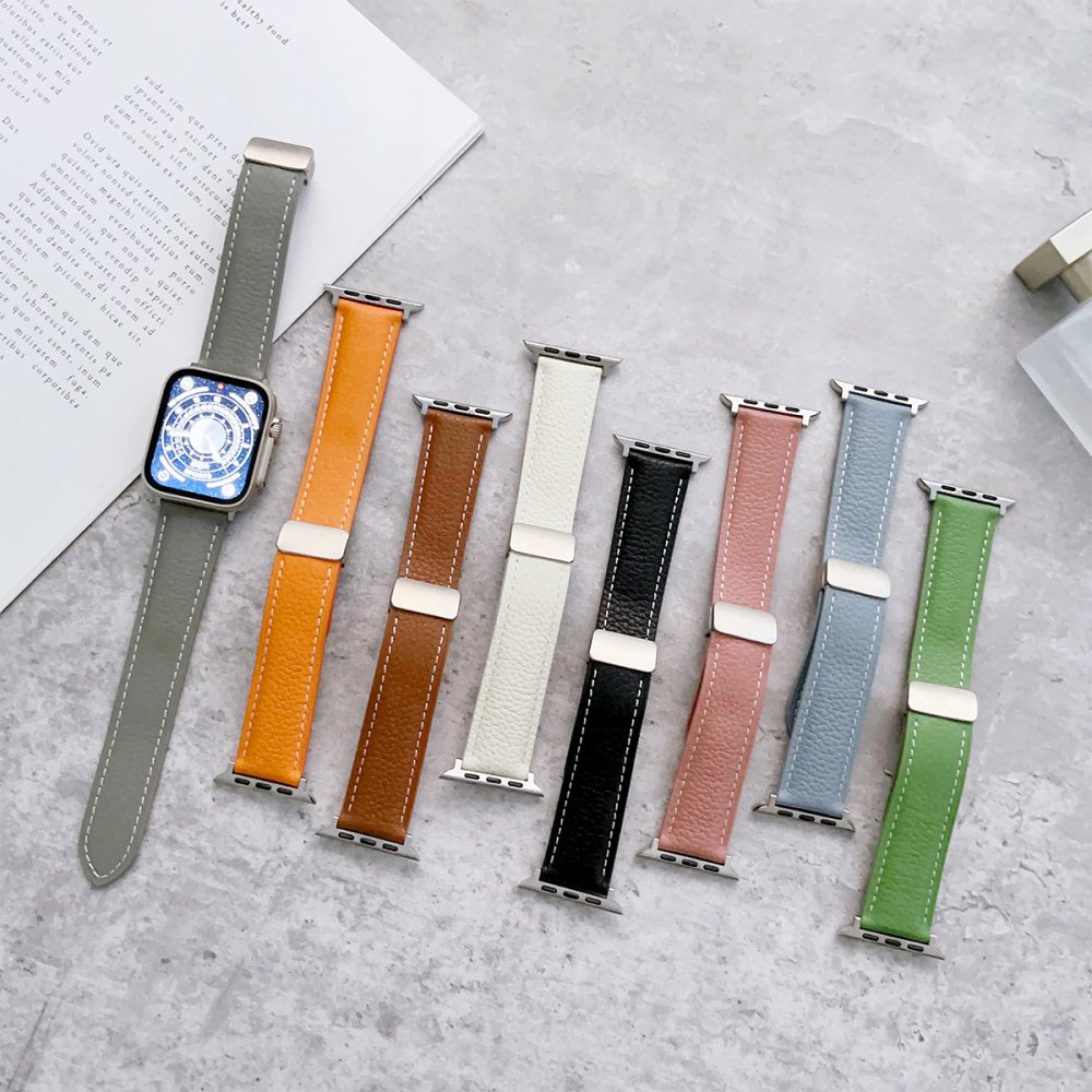 Newface Apple Watch Ultra 49mm KR414 Daks Deri Kordon - Pembe