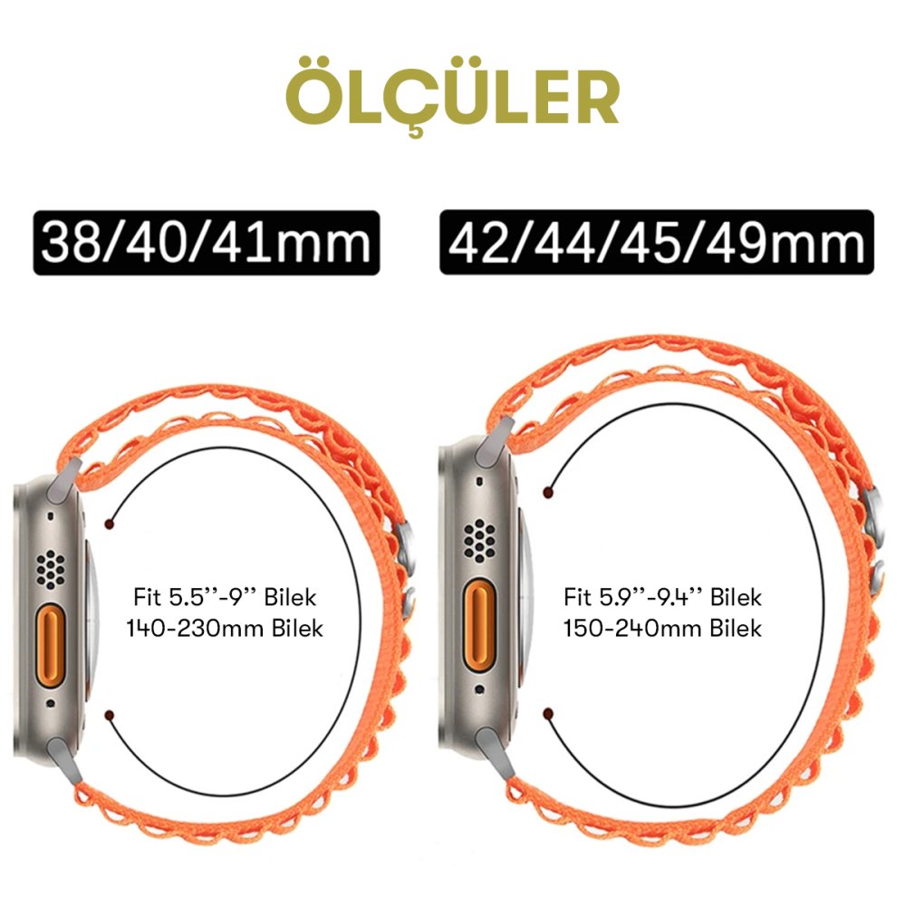 Newface Apple Watch Ultra 49mm Mountain Kordon - Beyaz