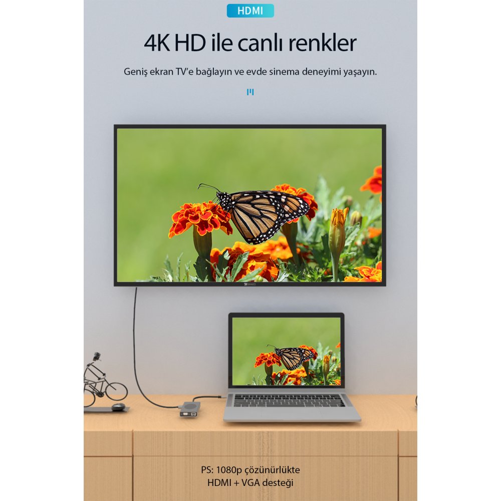 Newface Dönüştürücü 13in1 Hub BX13V - Gri
