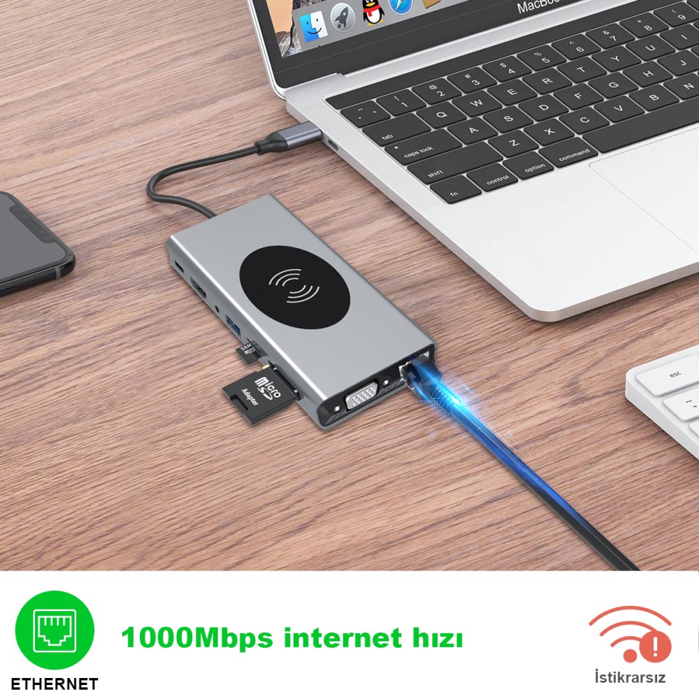 Newface Dönüştürücü 15in1 Hub BX15W - Gri