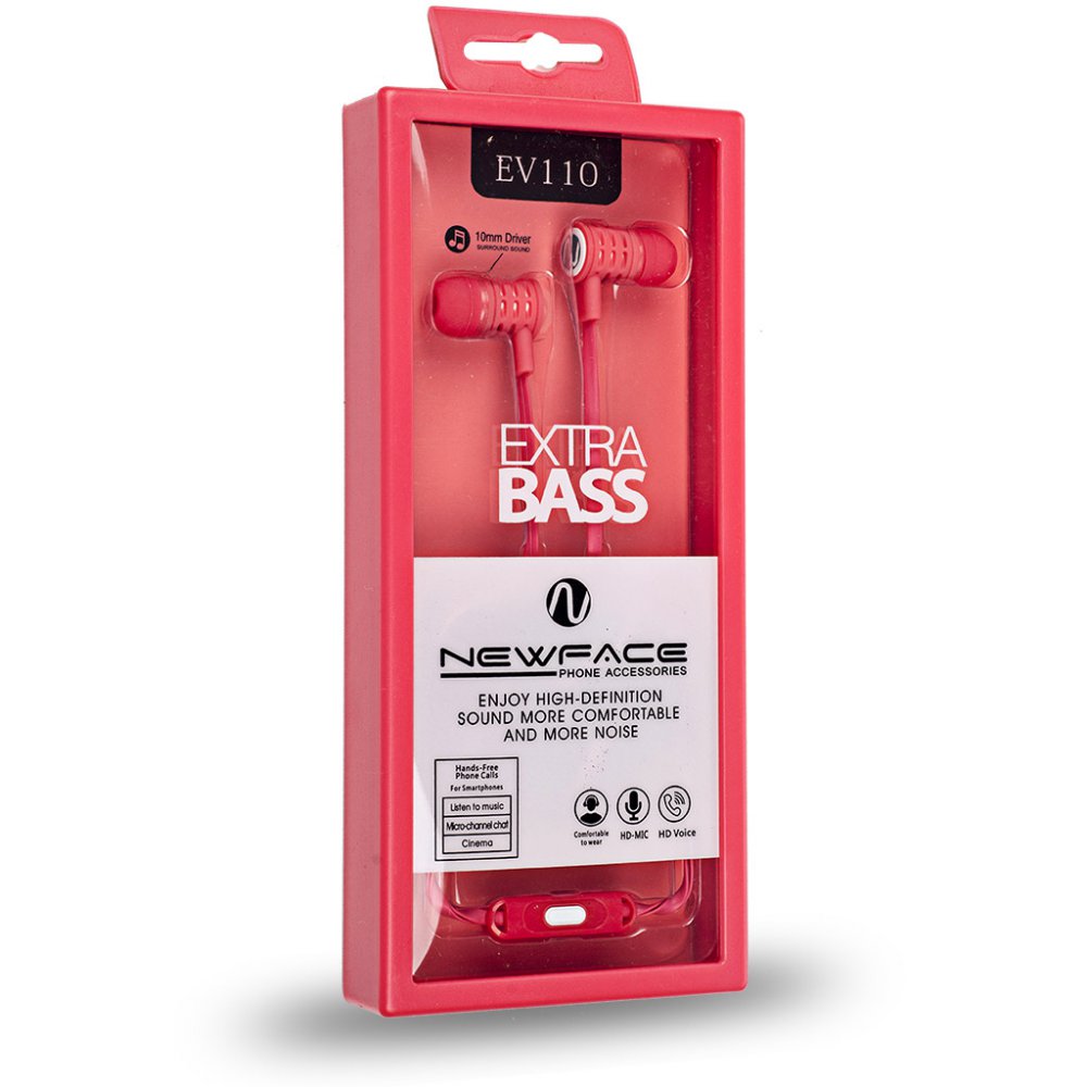 Newface EV110 Kablolu Extra Bass Kulaklık - Kırmızı