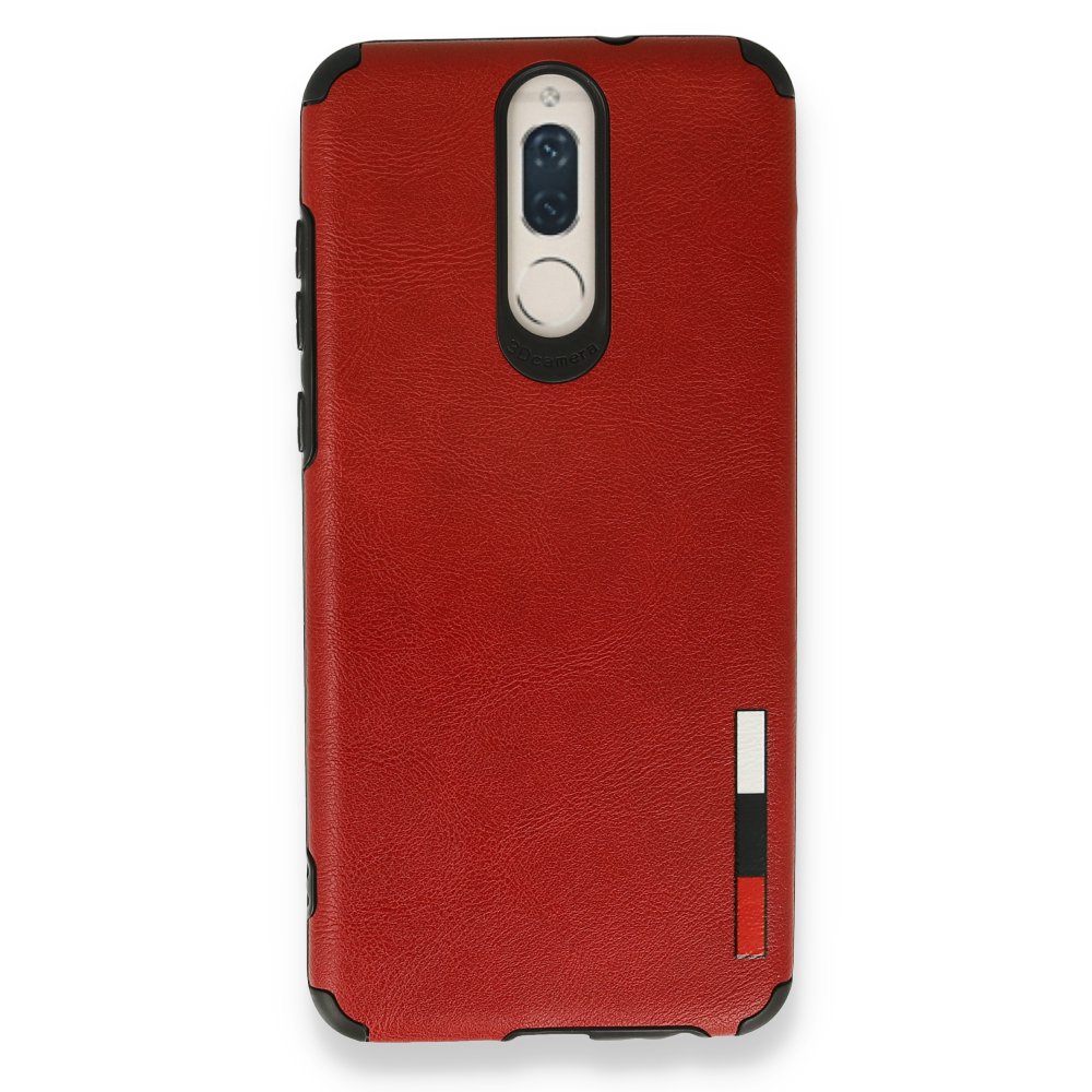 Newface Huawei Mate 10 Lite Kılıf Loop Deri Silikon - Kırmızı