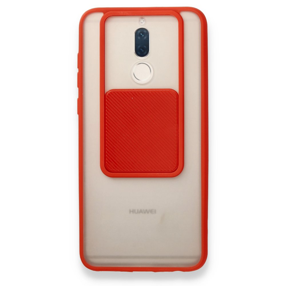 Newface Huawei Mate 10 Lite Kılıf Palm Buzlu Kamera Sürgülü Silikon - Kırmızı