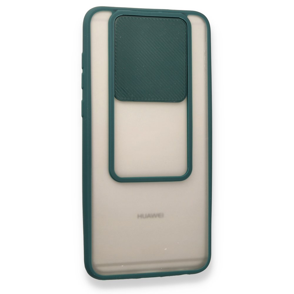 Newface Huawei Mate 10 Lite Kılıf Palm Buzlu Kamera Sürgülü Silikon - Yeşil