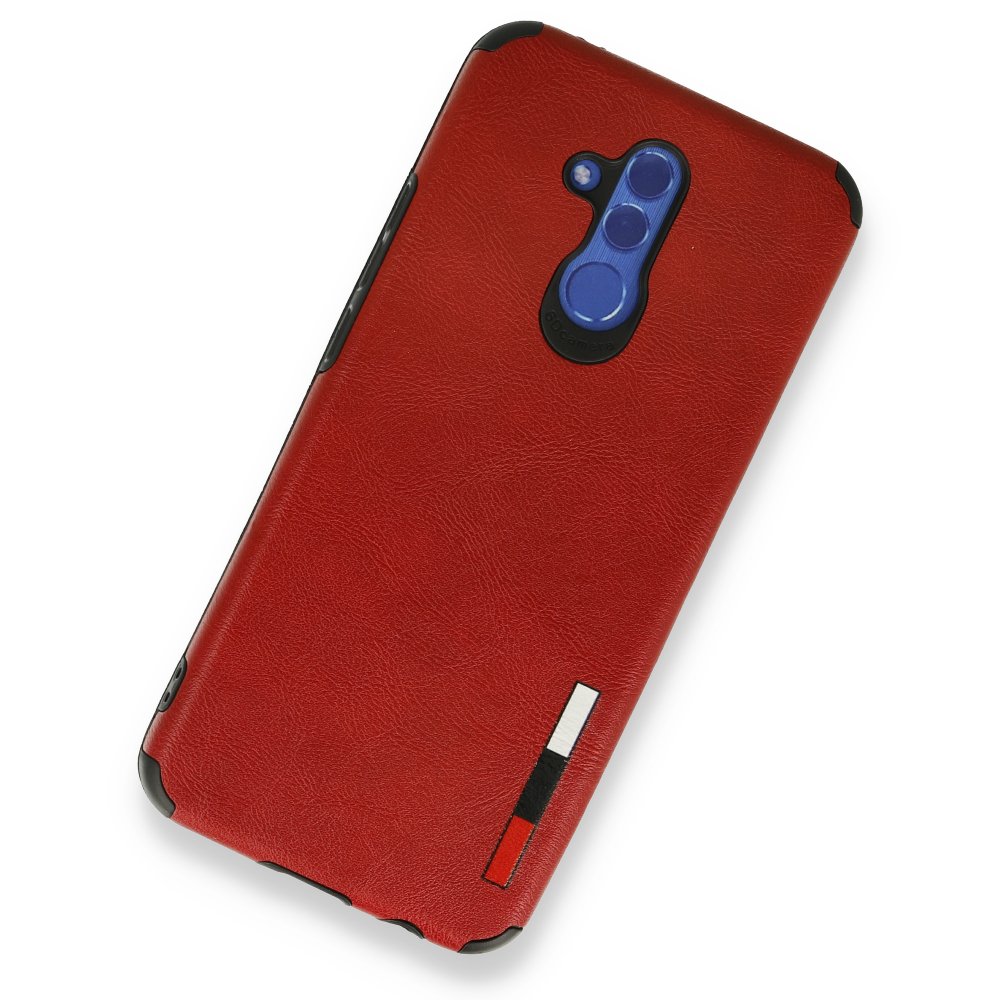 Newface Huawei Mate 20 Lite Kılıf Loop Deri Silikon - Kırmızı