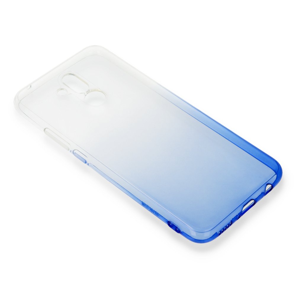 Newface Huawei Mate 20 Lite Kılıf Lüx Çift Renkli Silikon - Mavi