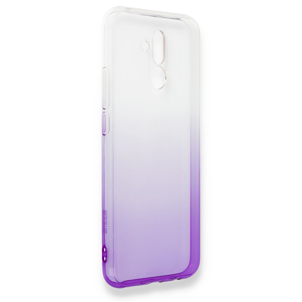 Newface Huawei Mate 20 Lite Kılıf Lüx Çift Renkli Silikon - Mor