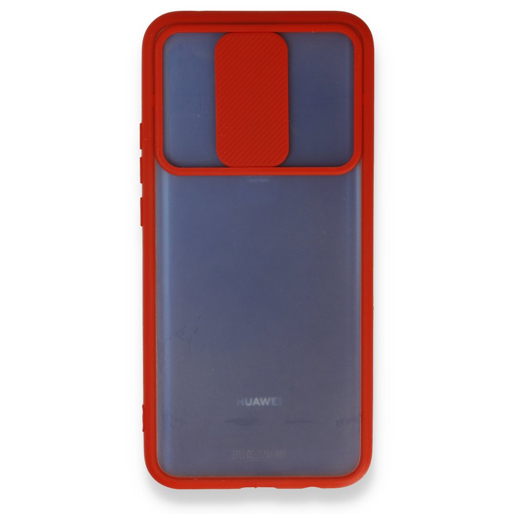 Newface Huawei Mate 20 Lite Kılıf Palm Buzlu Kamera Sürgülü Silikon - Kırmızı