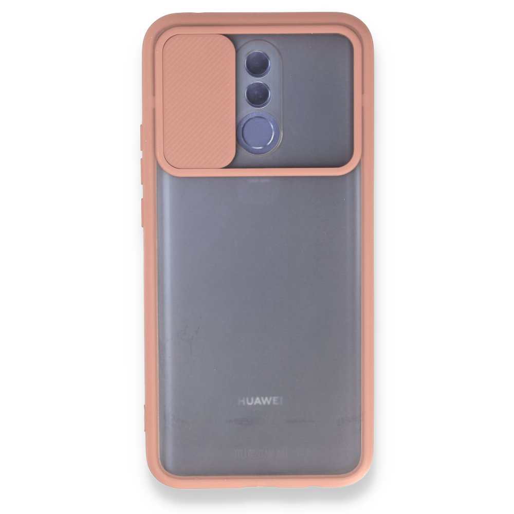 Newface Huawei Mate 20 Lite Kılıf Palm Buzlu Kamera Sürgülü Silikon - Pembe