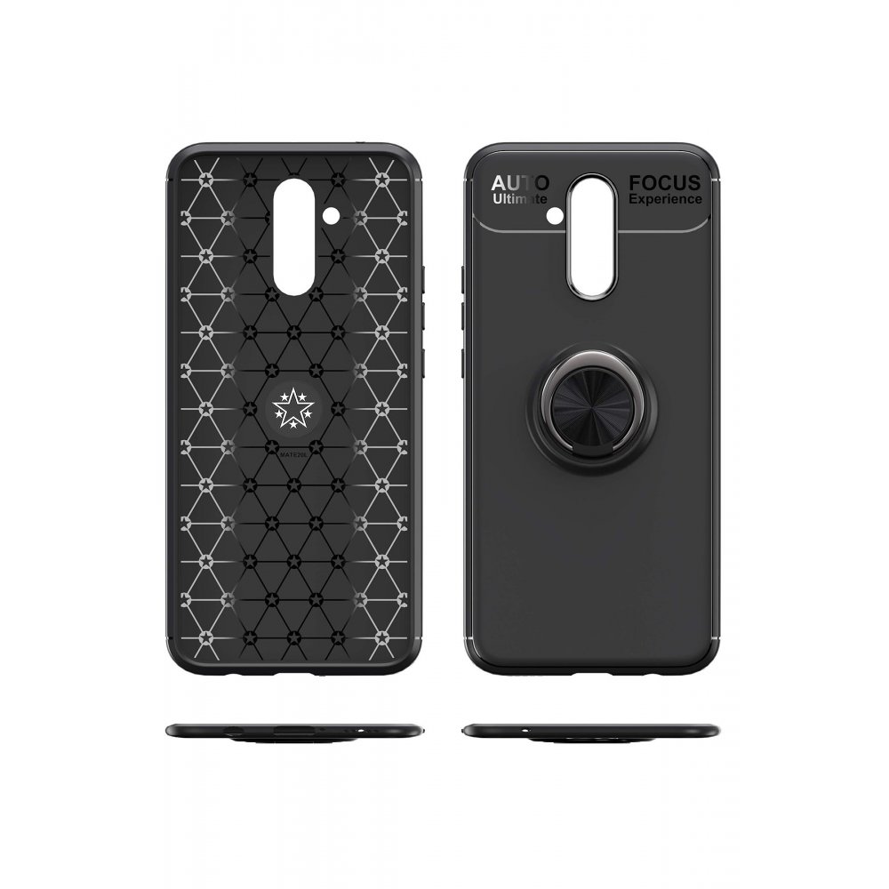 Newface Huawei Mate 20 Lite Kılıf Range Yüzüklü Silikon - Mavi