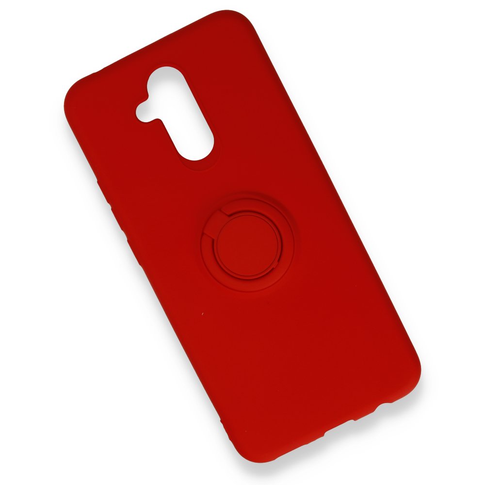 Newface Huawei Mate 20 Lite Kılıf Viktor Yüzüklü Silikon - Kırmızı