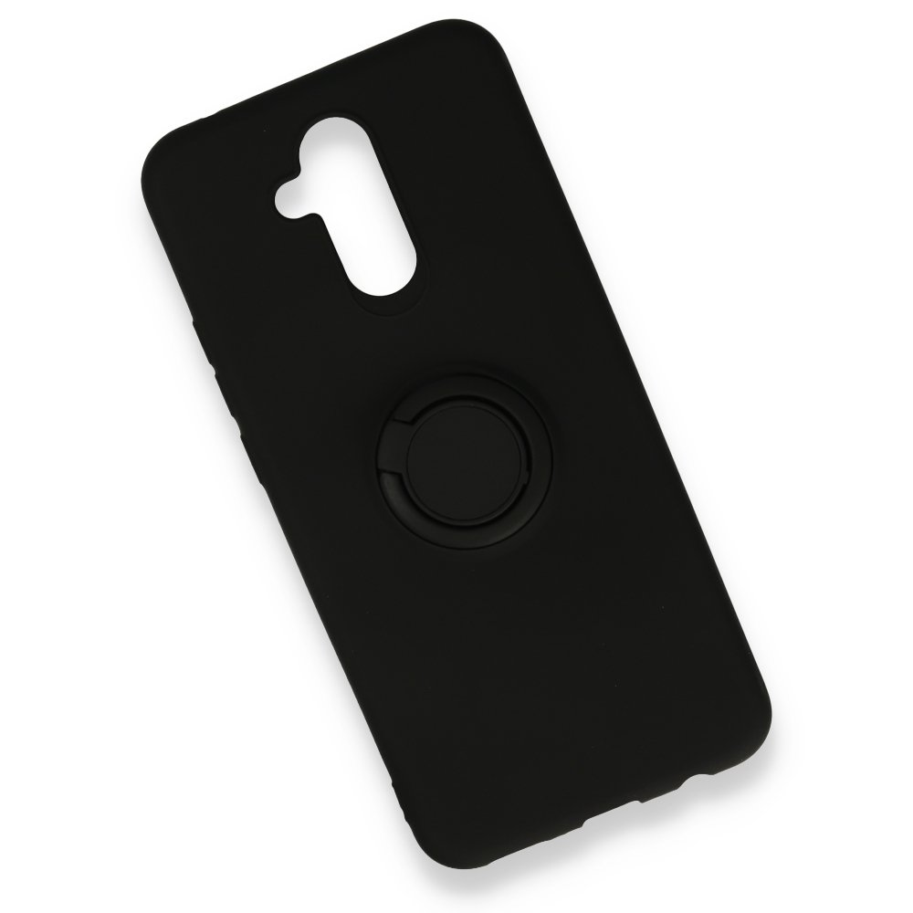 Newface Huawei Mate 20 Lite Kılıf Viktor Yüzüklü Silikon - Siyah