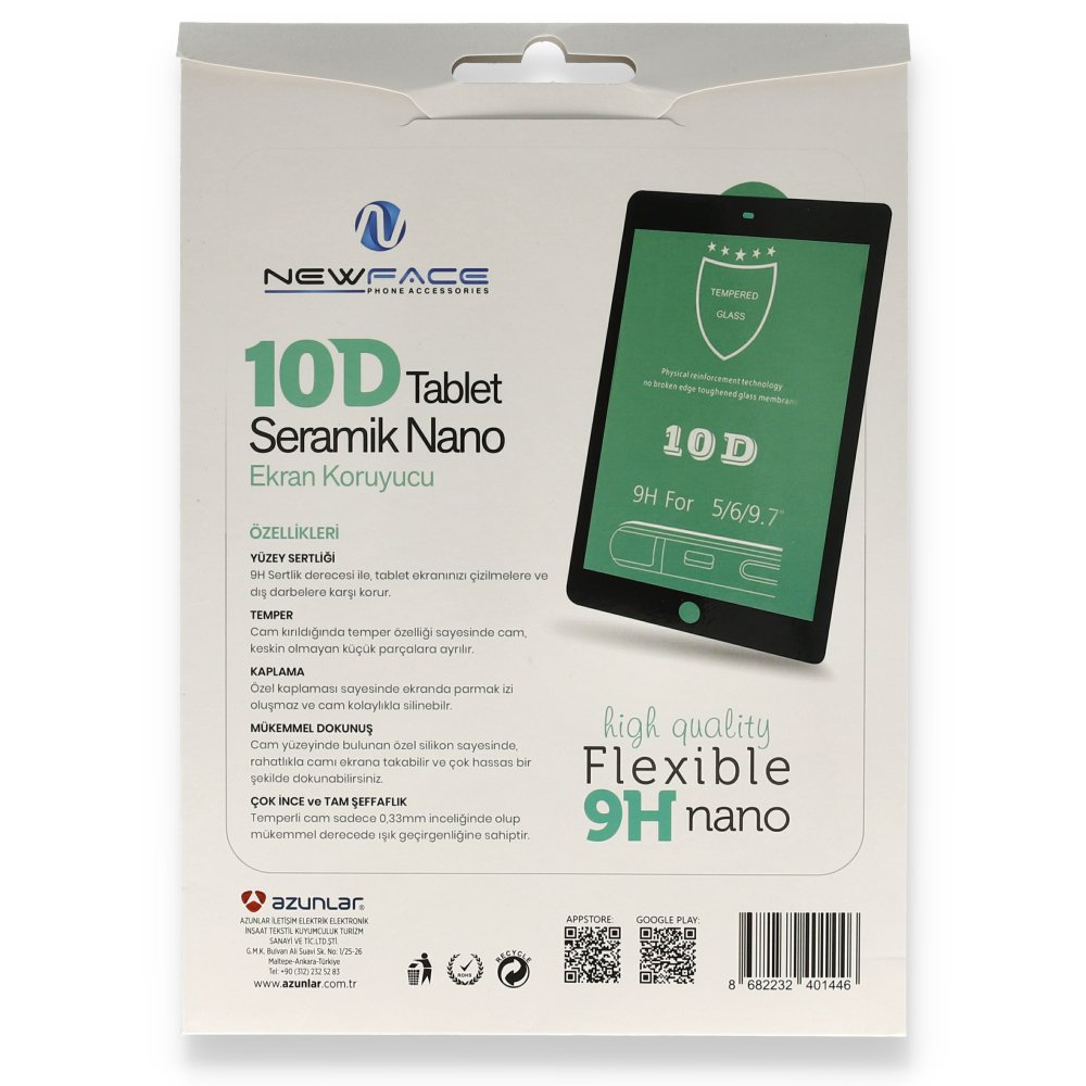 Newface iPad 10.2 (8.nesil) Tablet 10D Seramik Nano