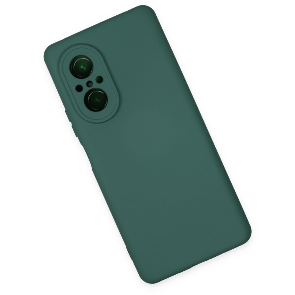 Newface Huawei Nova 9 SE Kılıf Nano içi Kadife Silikon - Koyu Yeşil