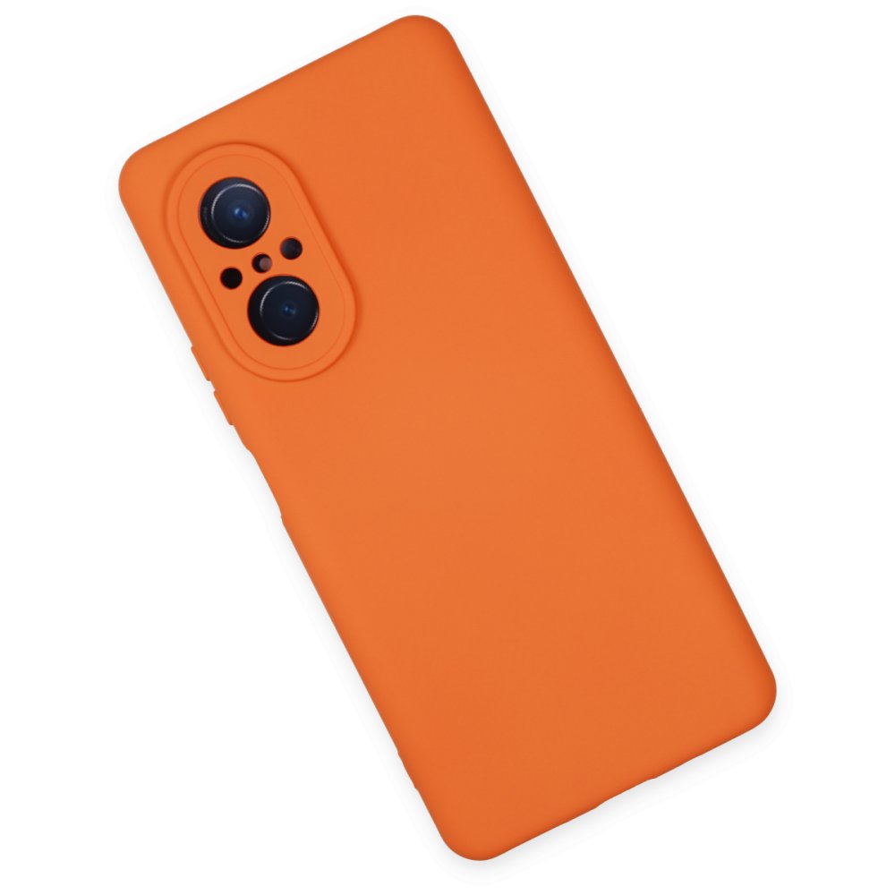 Newface Huawei Nova 9 SE Kılıf Nano içi Kadife Silikon - Turuncu