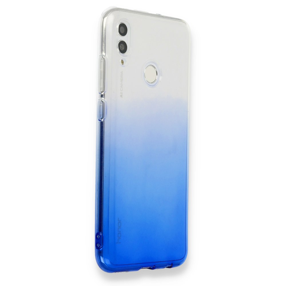 Newface Huawei P Smart 2019 Kılıf Lüx Çift Renkli Silikon - Mavi