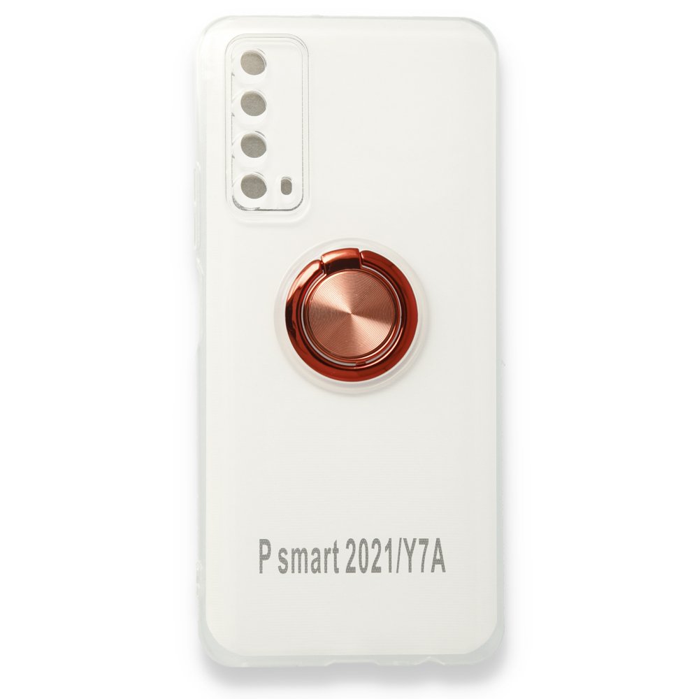 Newface Huawei P Smart 2021 Kılıf Gros Yüzüklü Silikon - Kırmızı