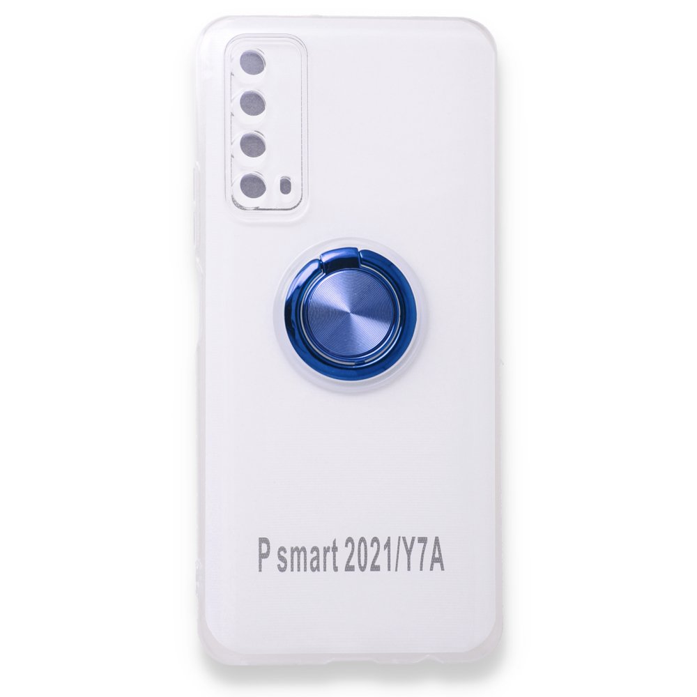 Newface Huawei P Smart 2021 Kılıf Gros Yüzüklü Silikon - Mavi