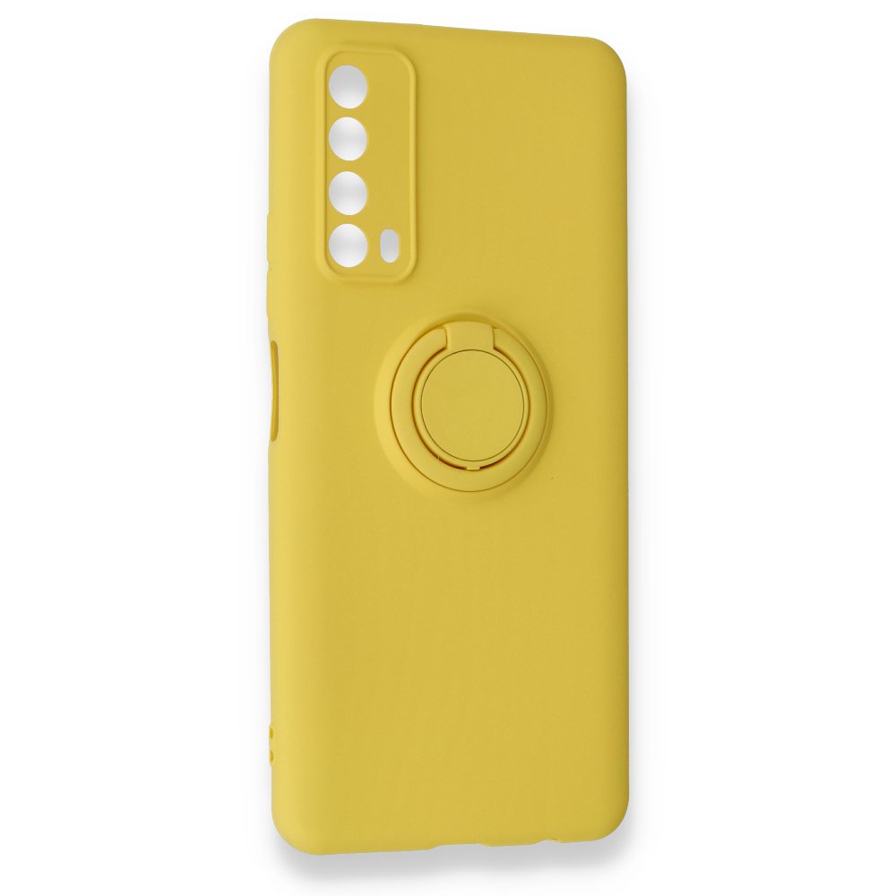 Newface Huawei P Smart 2021 Kılıf Viktor Yüzüklü Silikon - Sarı