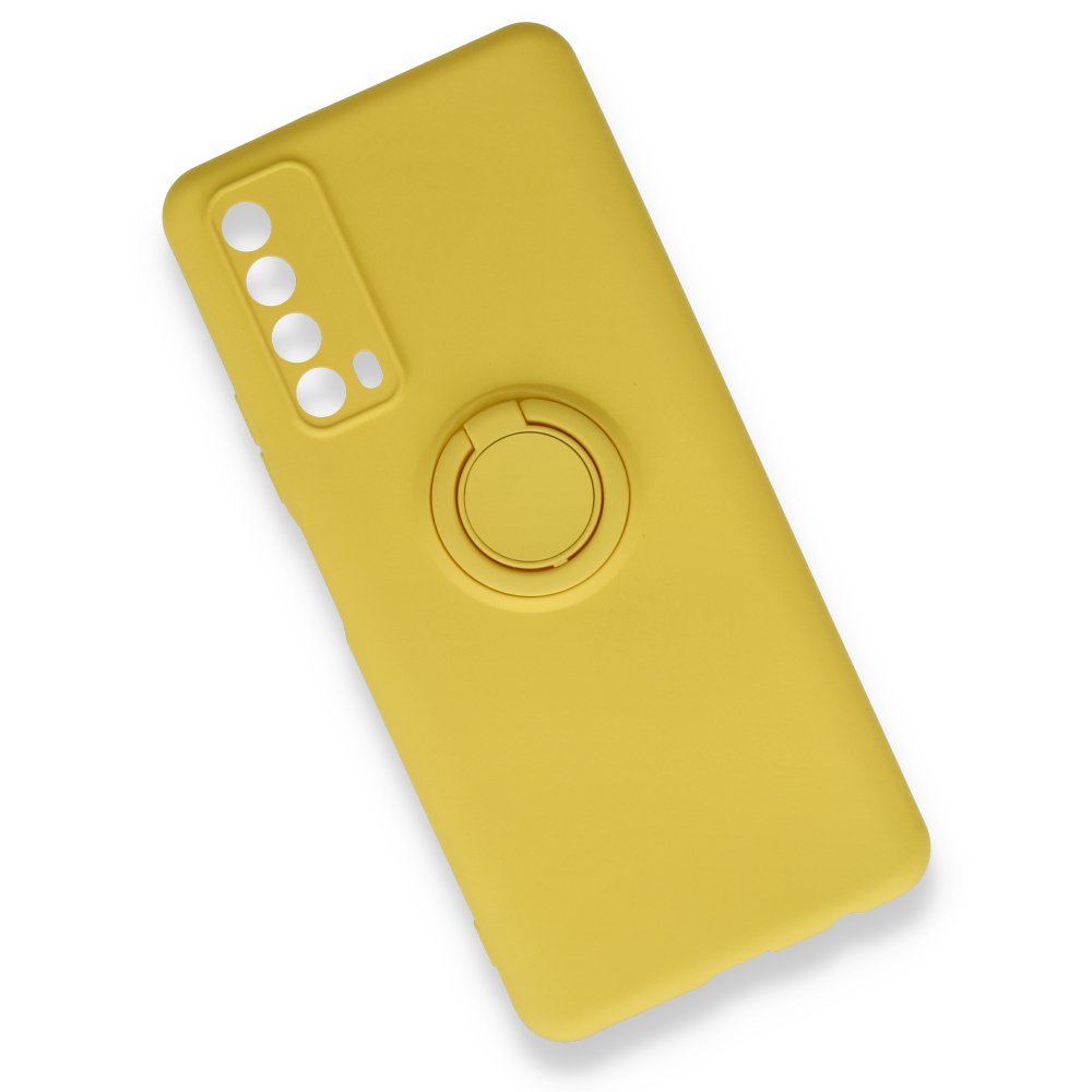Newface Huawei P Smart 2021 Kılıf Viktor Yüzüklü Silikon - Sarı