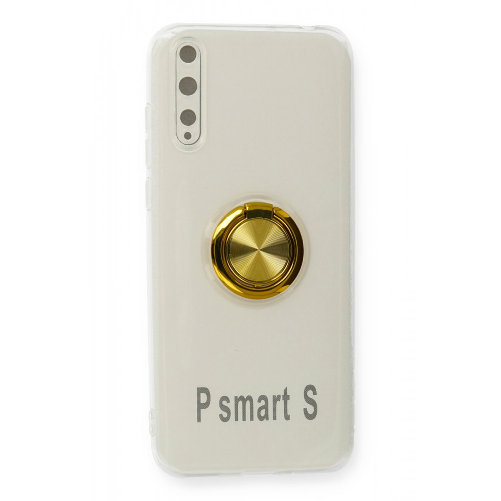 Newface Huawei P Smart S Kılıf Gros Yüzüklü Silikon - Gold