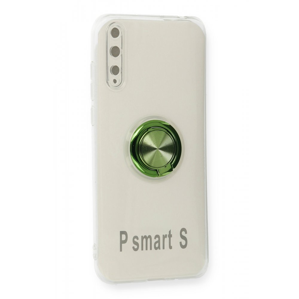 Newface Huawei P Smart S Kılıf Gros Yüzüklü Silikon - Yeşil