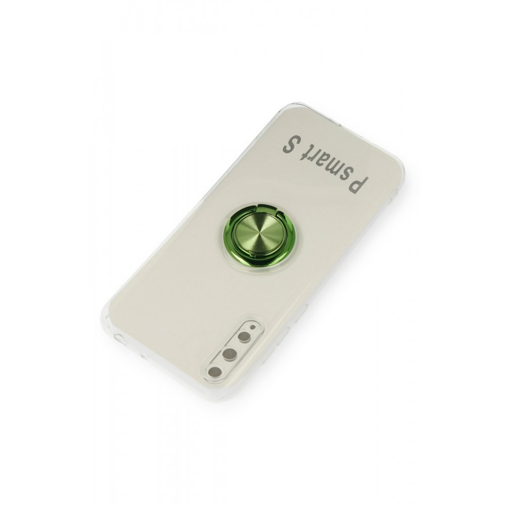 Newface Huawei P Smart S Kılıf Gros Yüzüklü Silikon - Yeşil