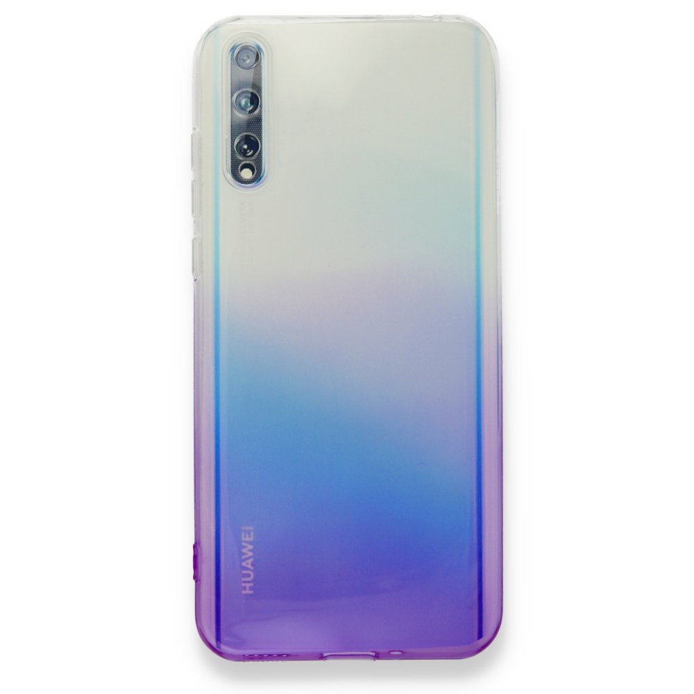 Newface Huawei Y8P Kılıf Lüx Çift Renkli Silikon - Mor