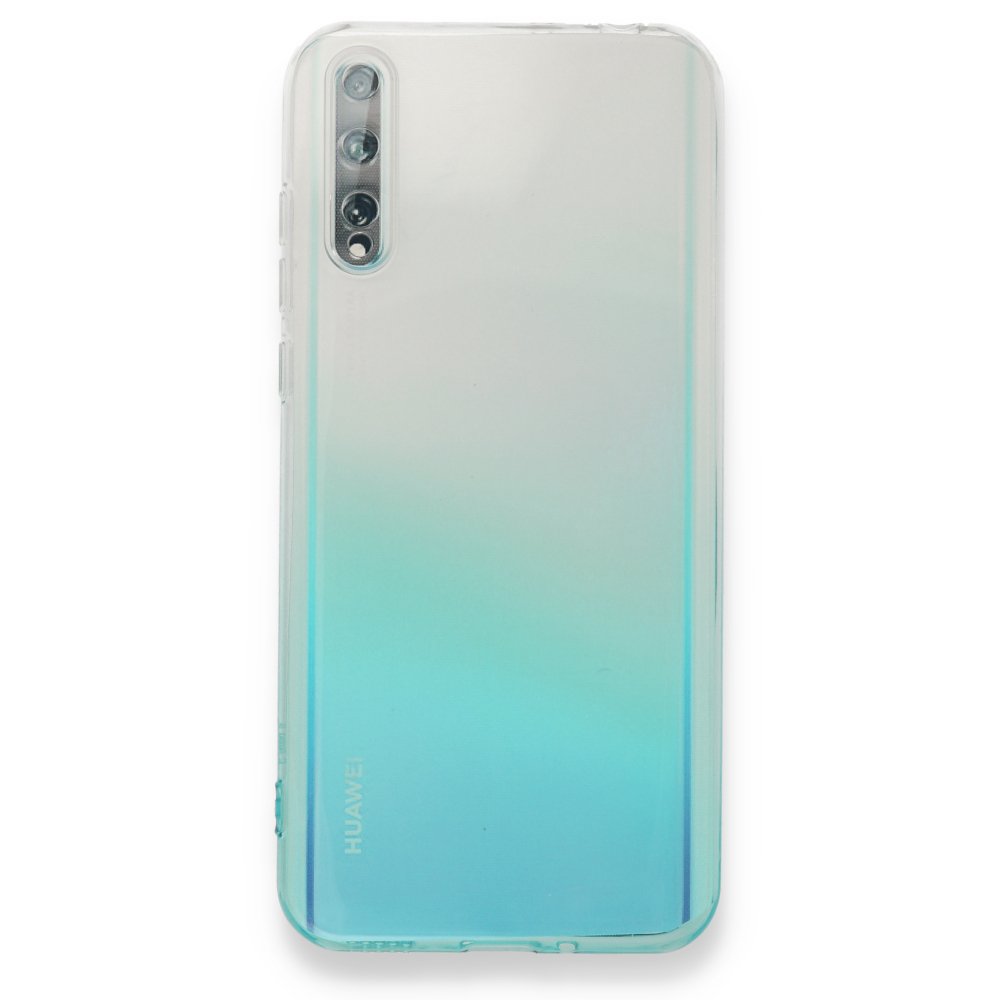 Newface Huawei Y8P Kılıf Lüx Çift Renkli Silikon - Turkuaz