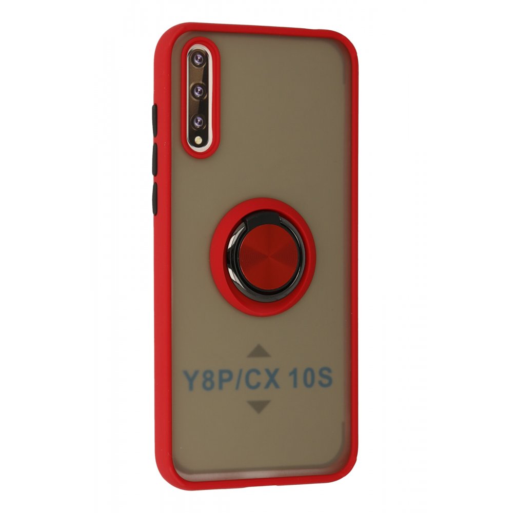 Newface Huawei P Smart S Kılıf Montreal Yüzüklü Silikon Kapak - Kırmızı