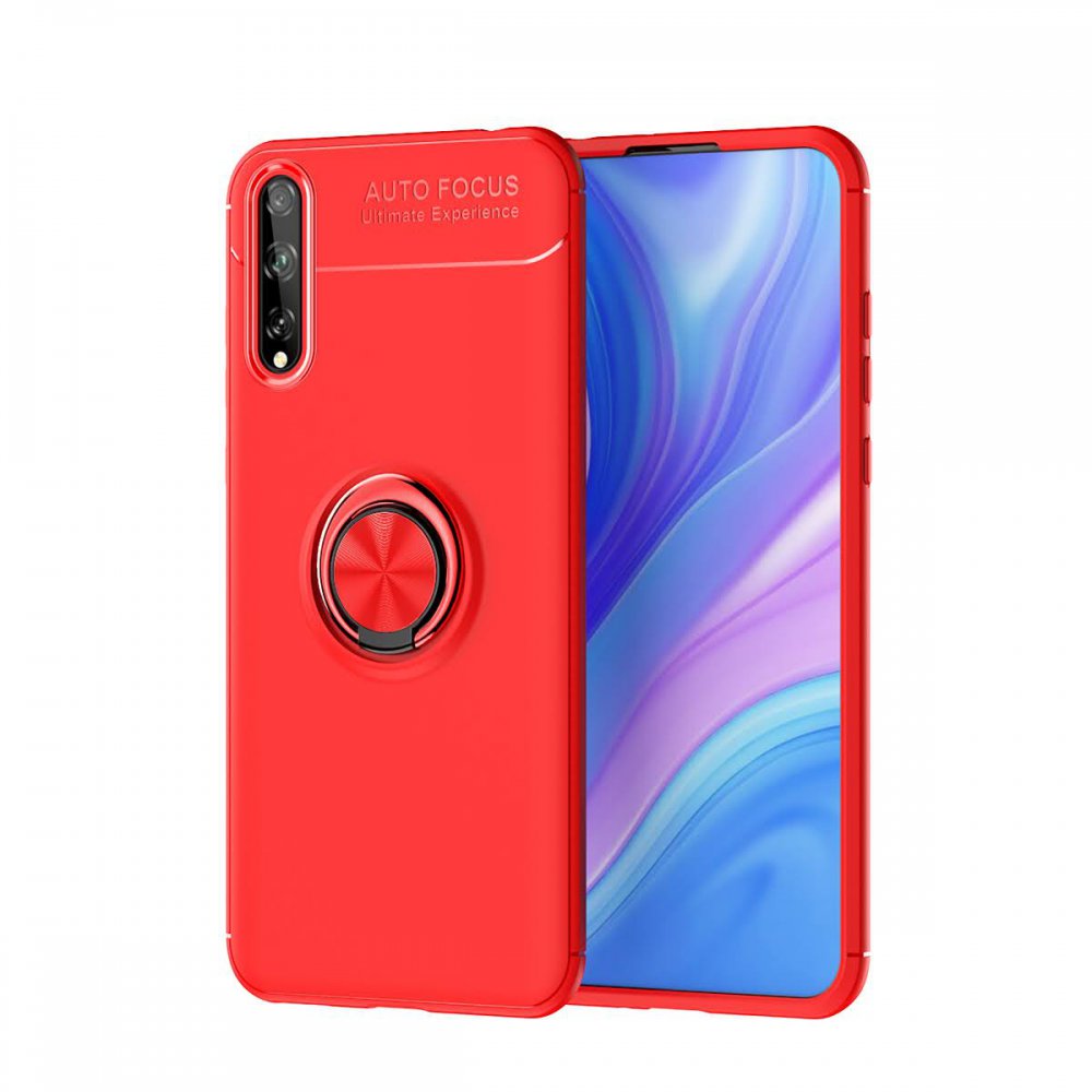 Newface Huawei P Smart S Kılıf Range Yüzüklü Silikon - Kırmızı