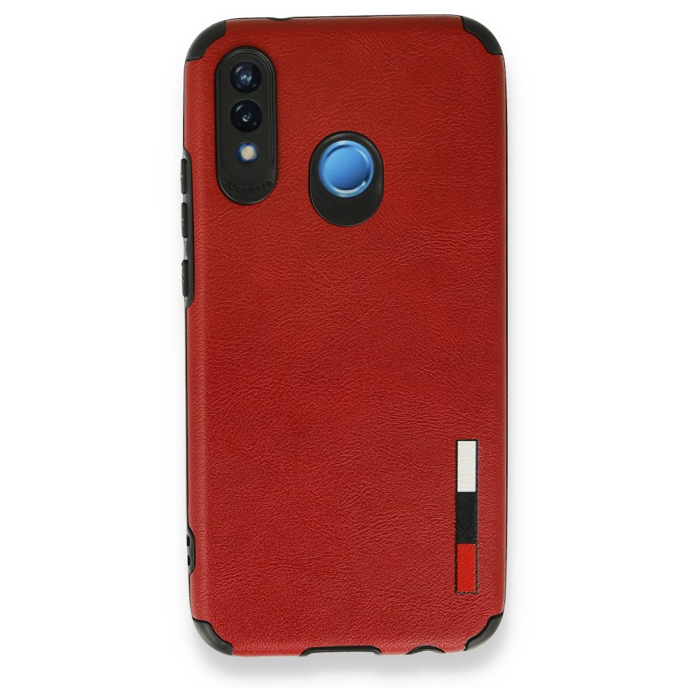 Newface Huawei P20 Lite Kılıf Loop Deri Silikon - Kırmızı