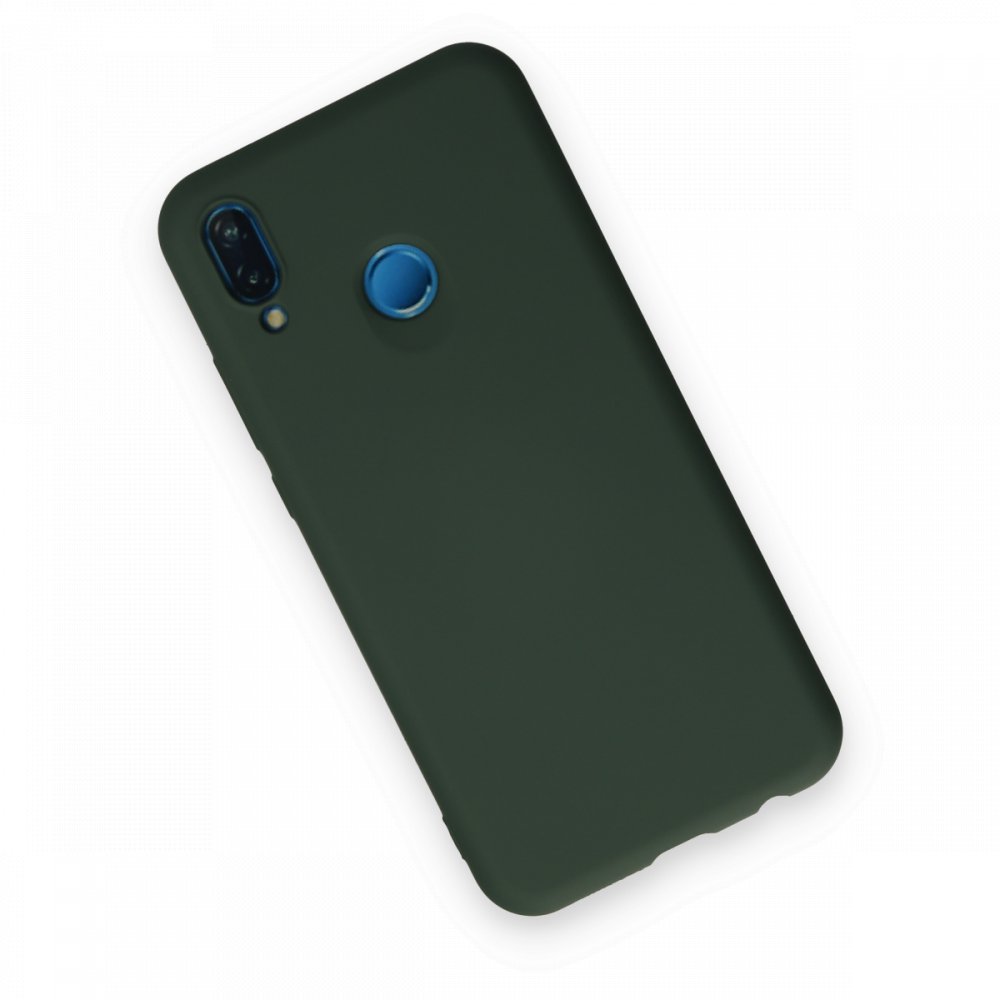 Newface Huawei P20 Lite Kılıf Nano içi Kadife  Silikon - Koyu Yeşil