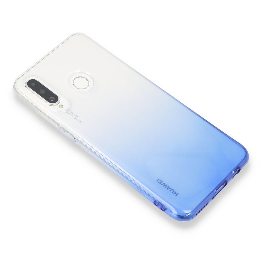 Newface Huawei P30 Lite Kılıf Lüx Çift Renkli Silikon - Mavi