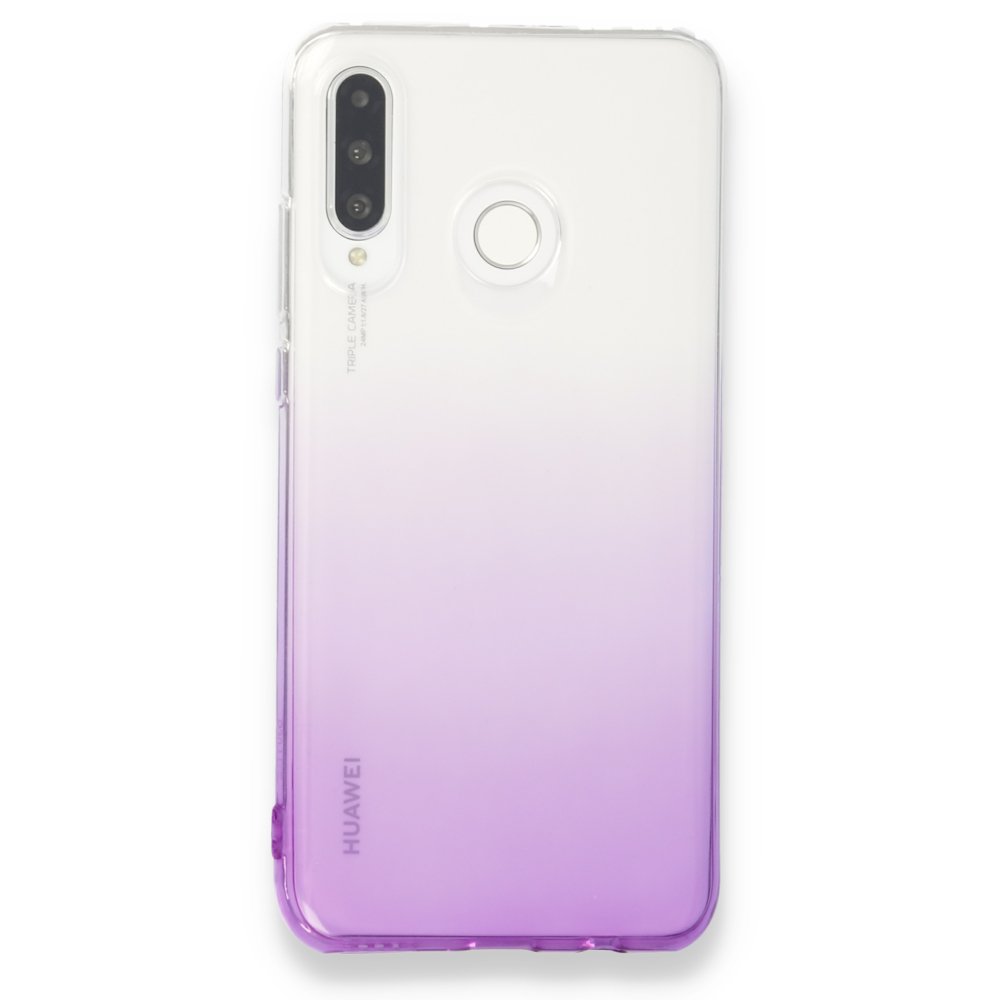 Newface Huawei P30 Lite Kılıf Lüx Çift Renkli Silikon - Mor