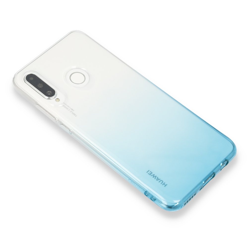 Newface Huawei P30 Lite Kılıf Lüx Çift Renkli Silikon - Turkuaz