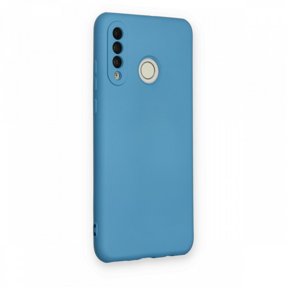 Newface Huawei P30 Lite Kılıf Nano içi Kadife Silikon - Mavi