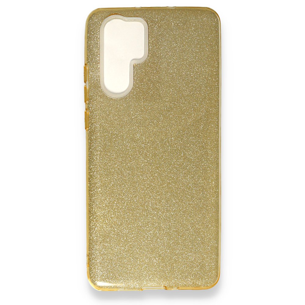 Newface Huawei P30 Pro Kılıf Simli Katmanlı Silikon - Gold
