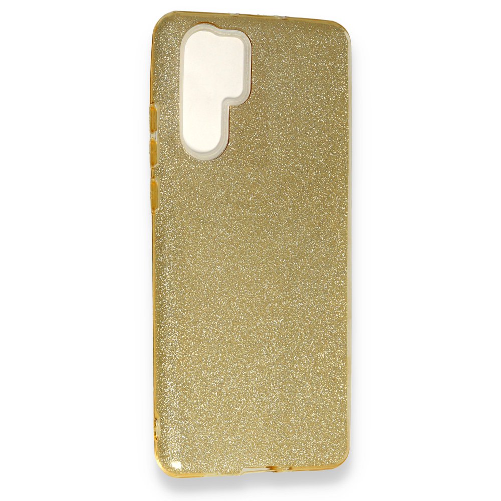 Newface Huawei P30 Pro Kılıf Simli Katmanlı Silikon - Gold