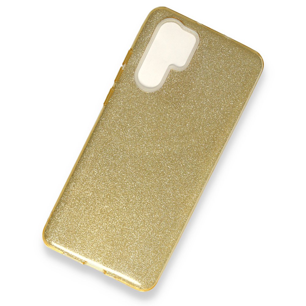 Newface Huawei P30 Pro Kılıf Simli Katmanlı Silikon - Gold