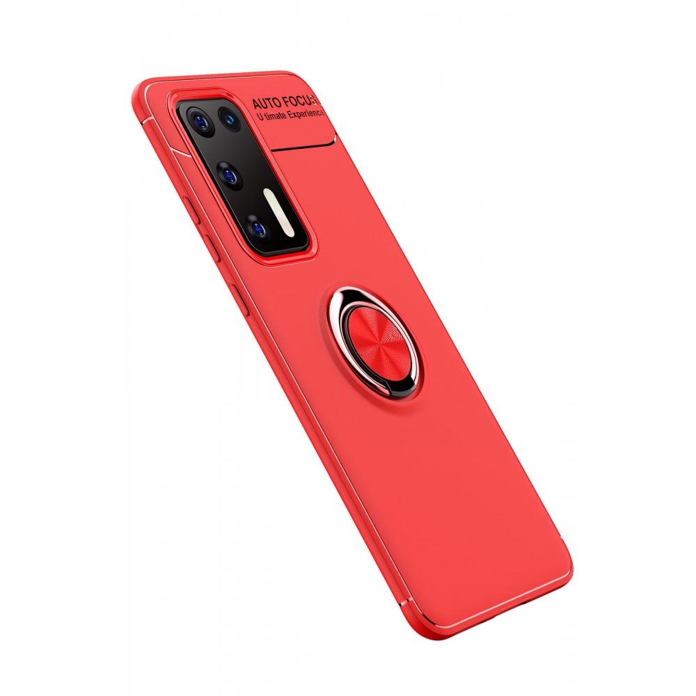 Newface Huawei P40 Kılıf Range Yüzüklü Silikon - Kırmızı