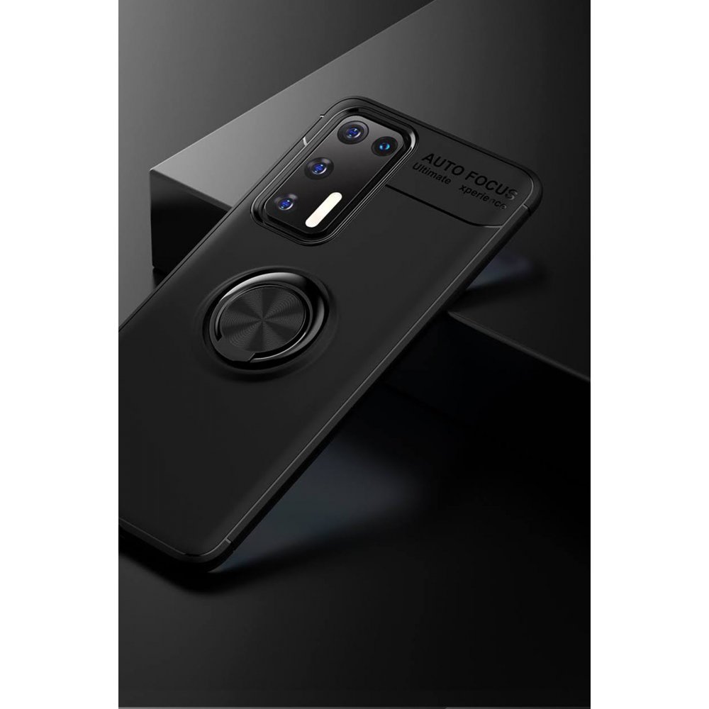 Newface Huawei P40 Kılıf Range Yüzüklü Silikon - Siyah