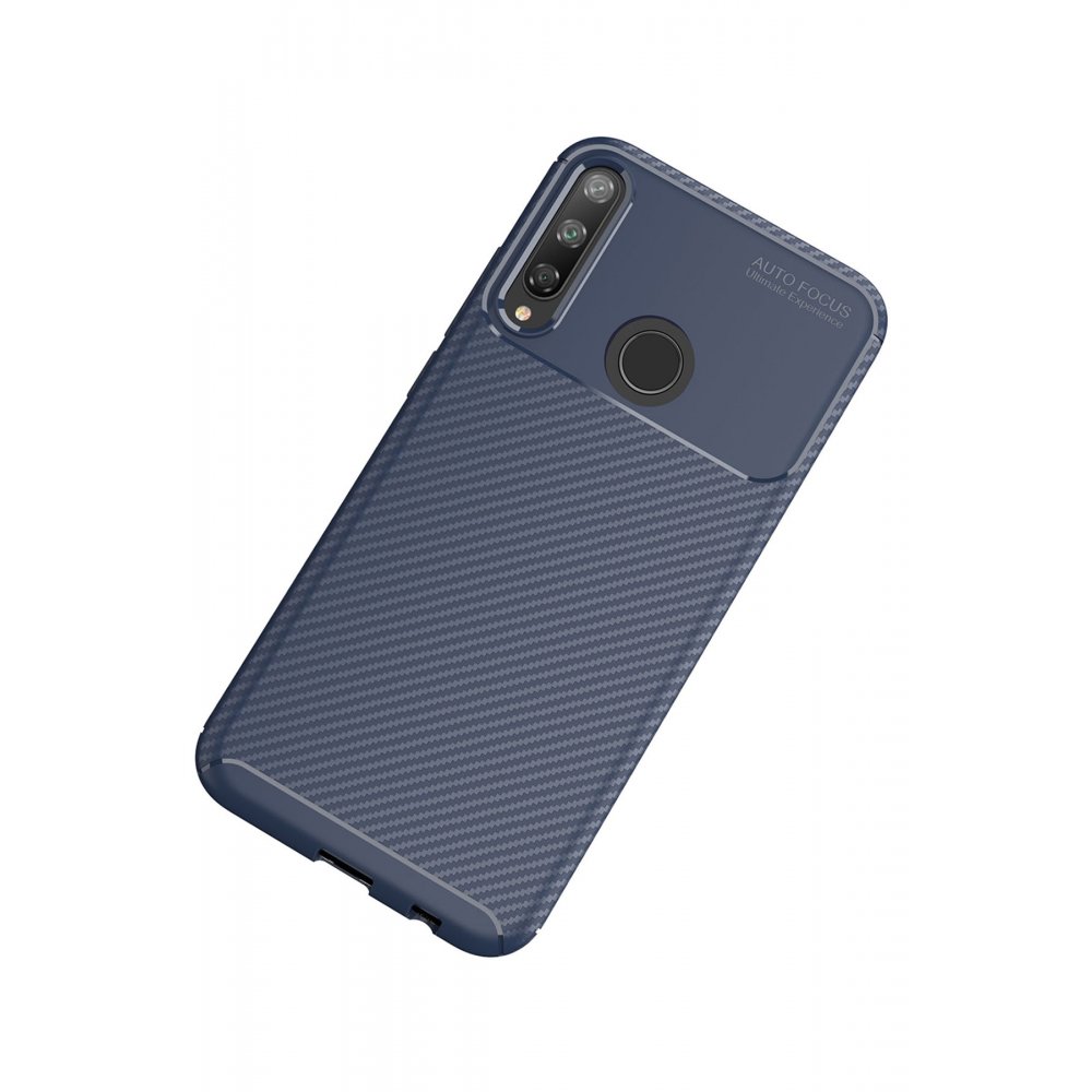 Newface Huawei P40 Lite E Kılıf Auto Focus Karbon Kapak - Lacivert