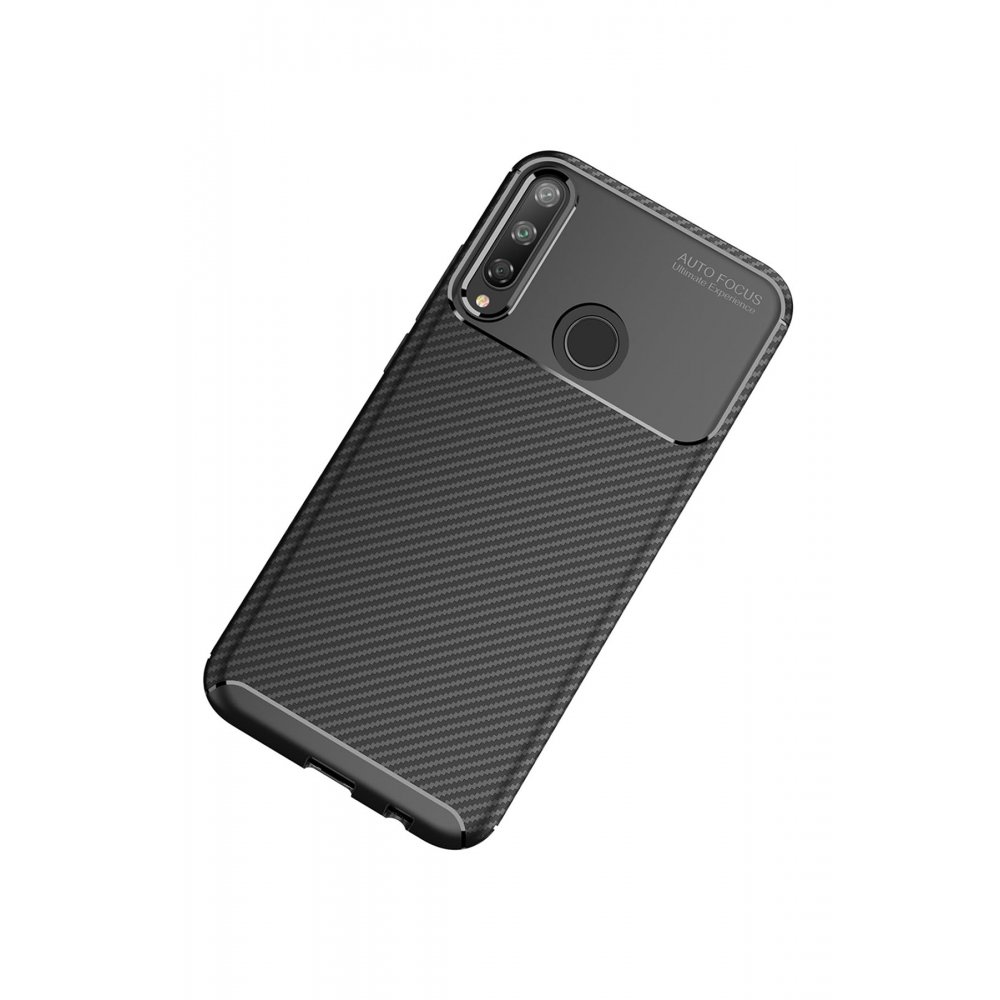 Newface Huawei P40 Lite E Kılıf Auto Focus Karbon Kapak - Siyah